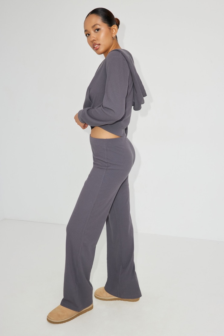 Flared Sleep Rib Pant GREYS - Image 2