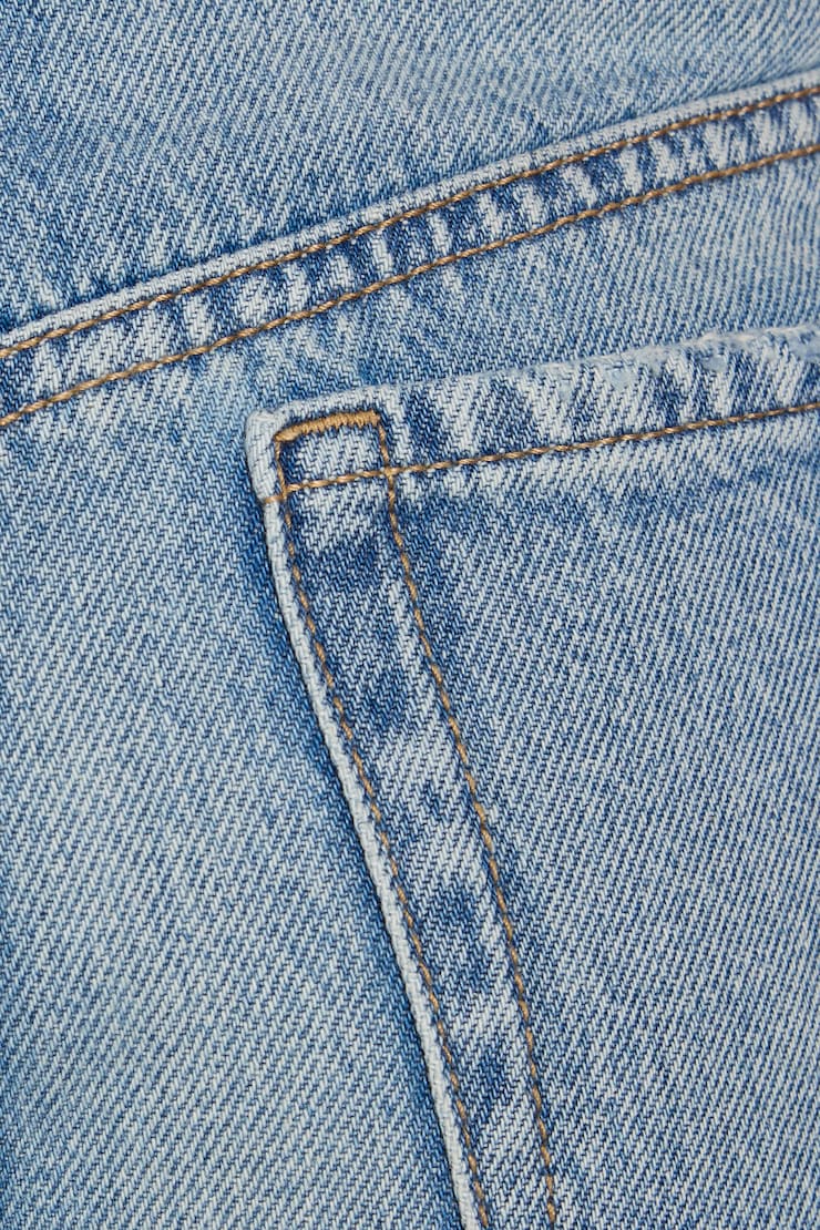 Denim Relaxed A-Line Shorts BLUE - Image 6