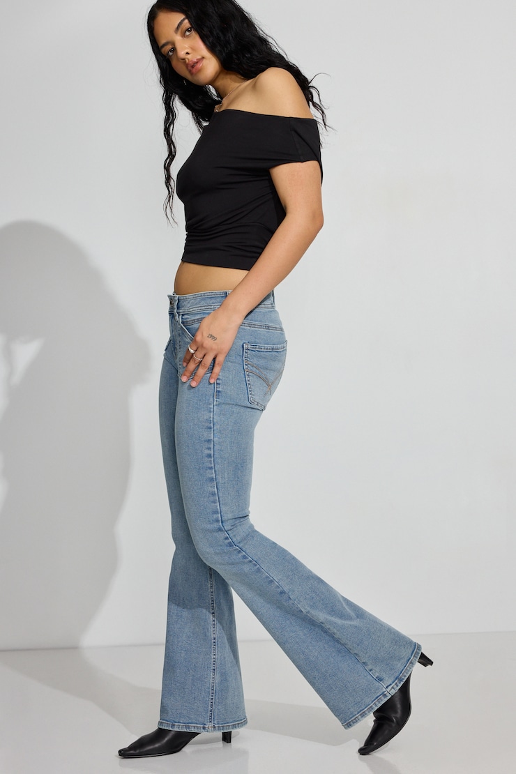 Low Rise Flare Jeans Blue - Image 2