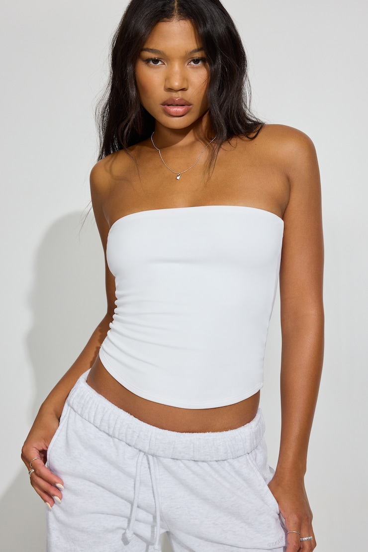 Sleek Longline Tube Top White - Image 2