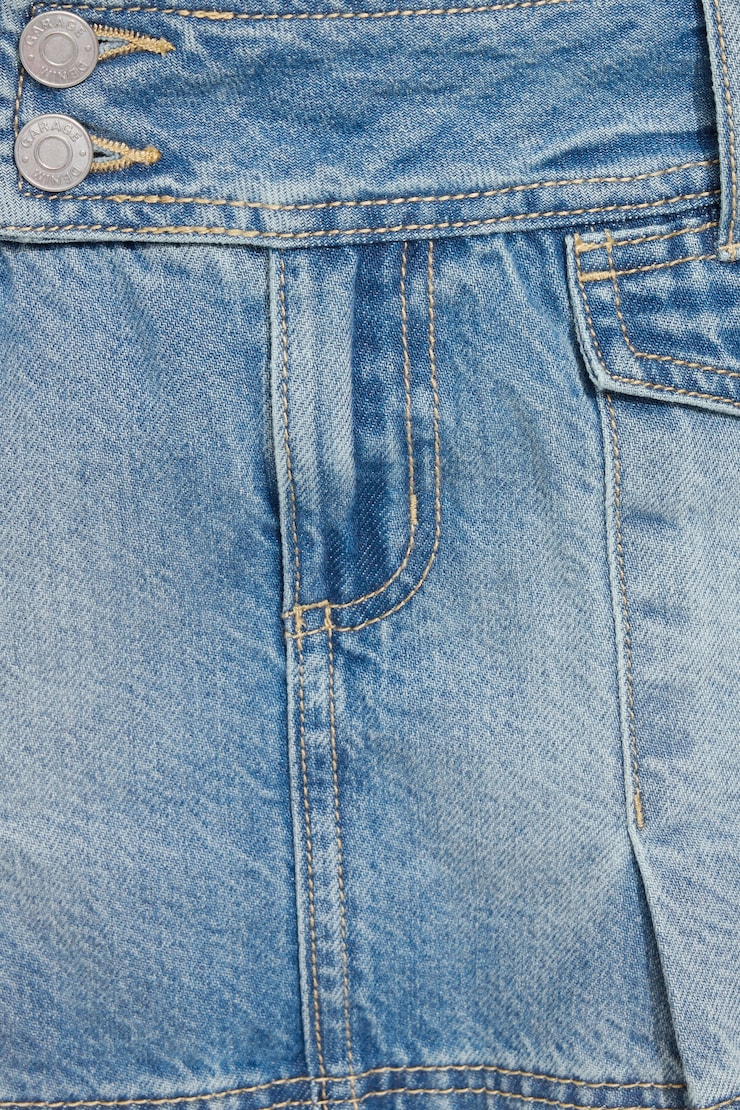 Pleated Denim Skort Blue - Image 4