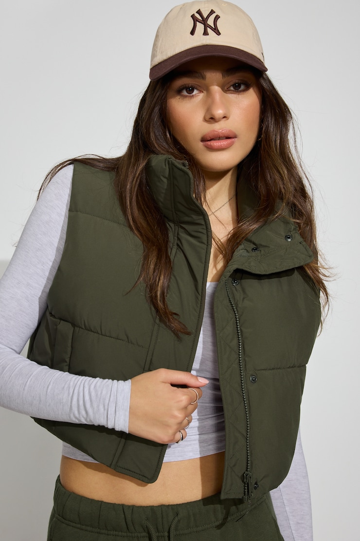 Mini Puff Vest Khaki