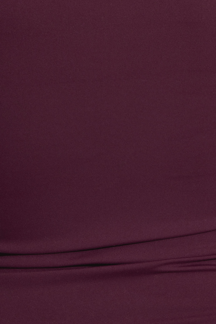 Sleek Crewneck Long Sleeve Top BURGUNDY - Image 4