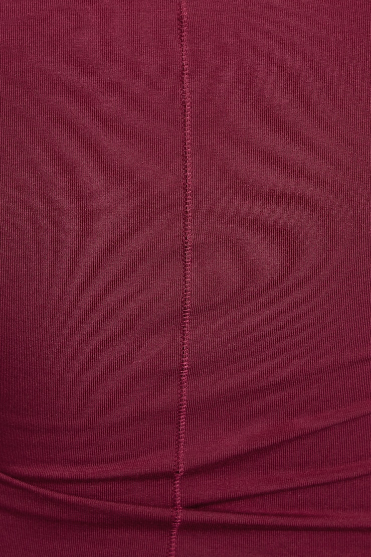 Smooth Scoop Neck Long Sleeve Top Burgundy - Image 5