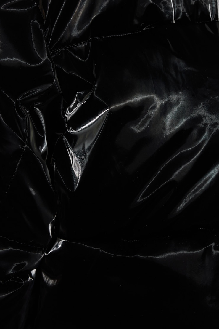 Shiny Puffer Jacket BLACK - Image 5