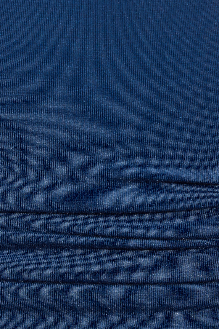 Ruched Drop Waist Romper Dress Navy - Image 4