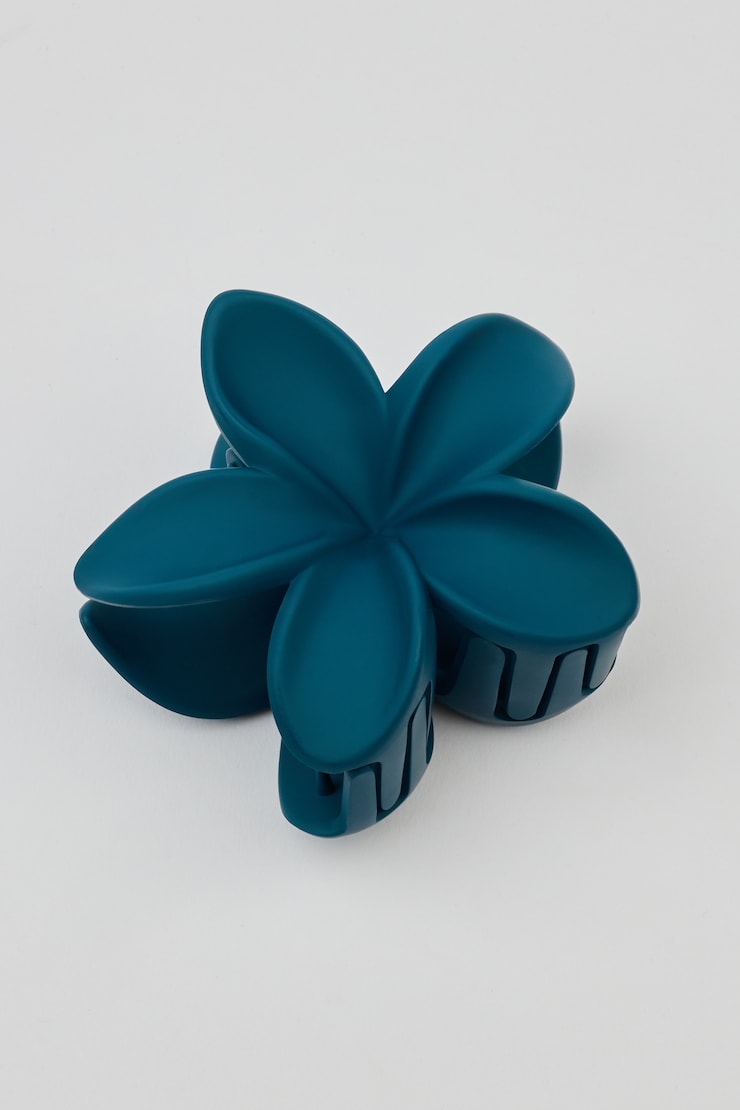 Matte Flower Hair Claw Blue - Image 4