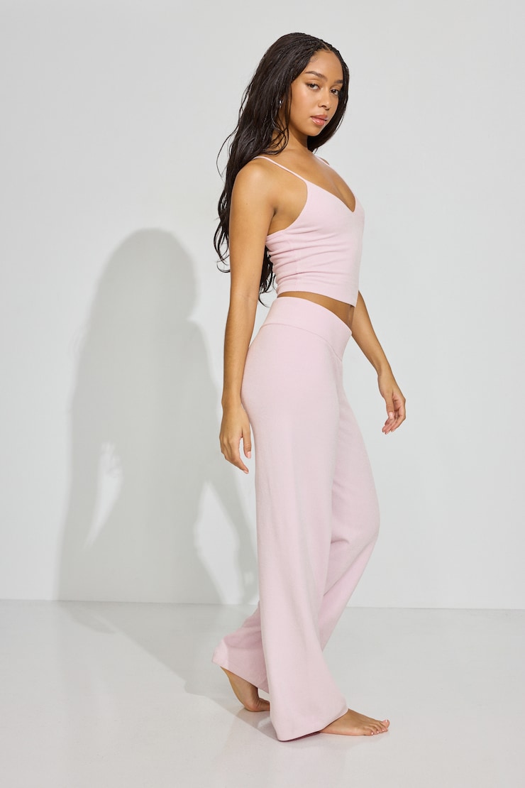 Chenille Low Rise Pants Pink - Image 2