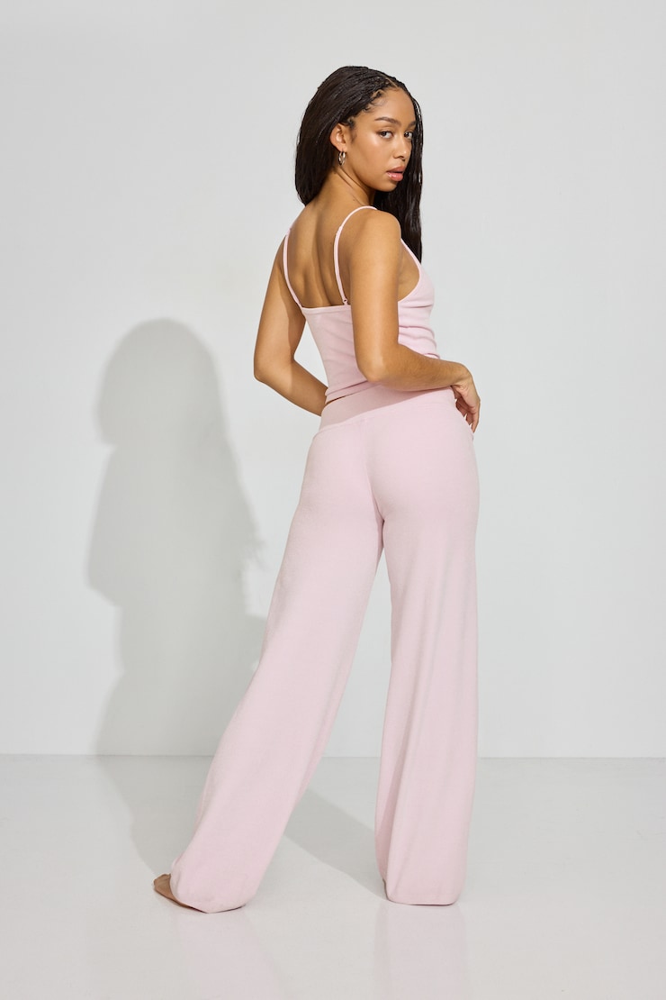 Chenille Low Rise Pants Pink - Image 3