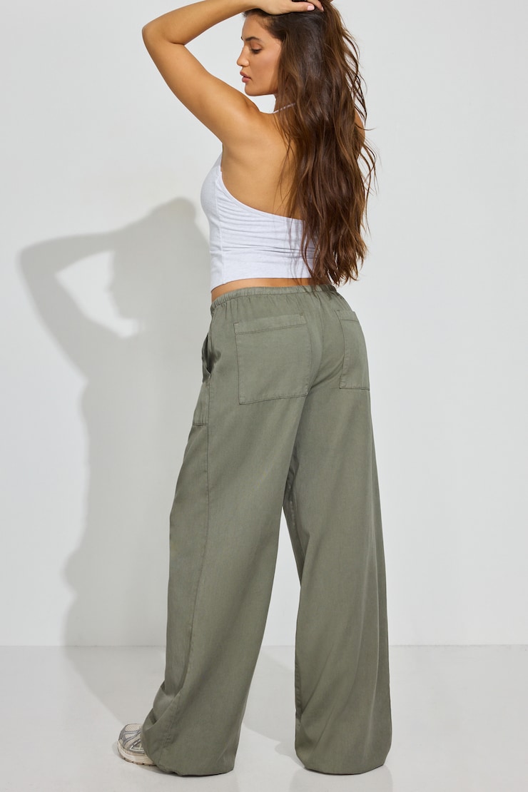 Twill Pull-On Pants Green - Image 3