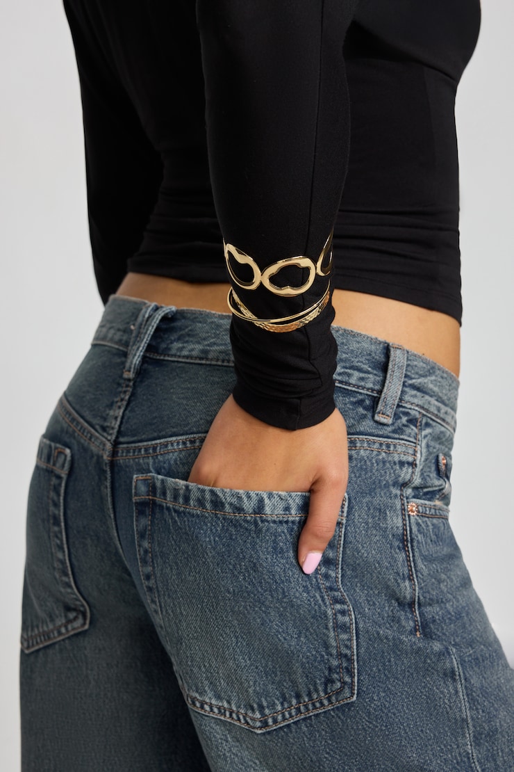 Set of 2 Textured Cuffs Yellow