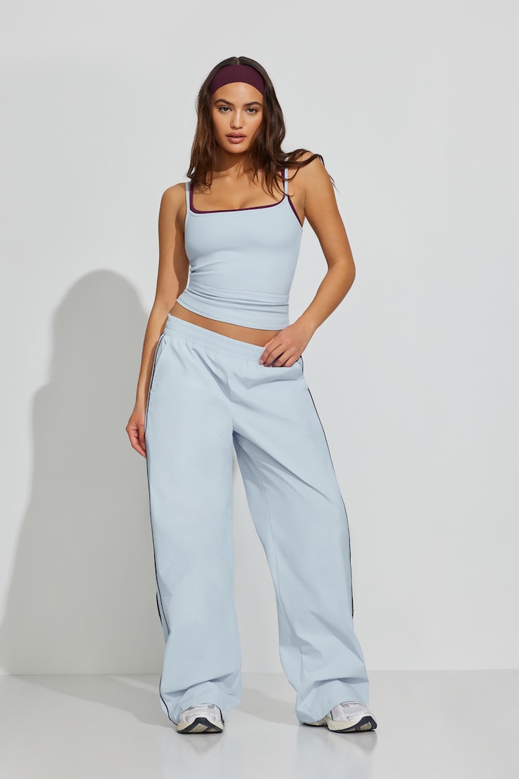 Nylon Straight Leg Pants Blue - Image 2