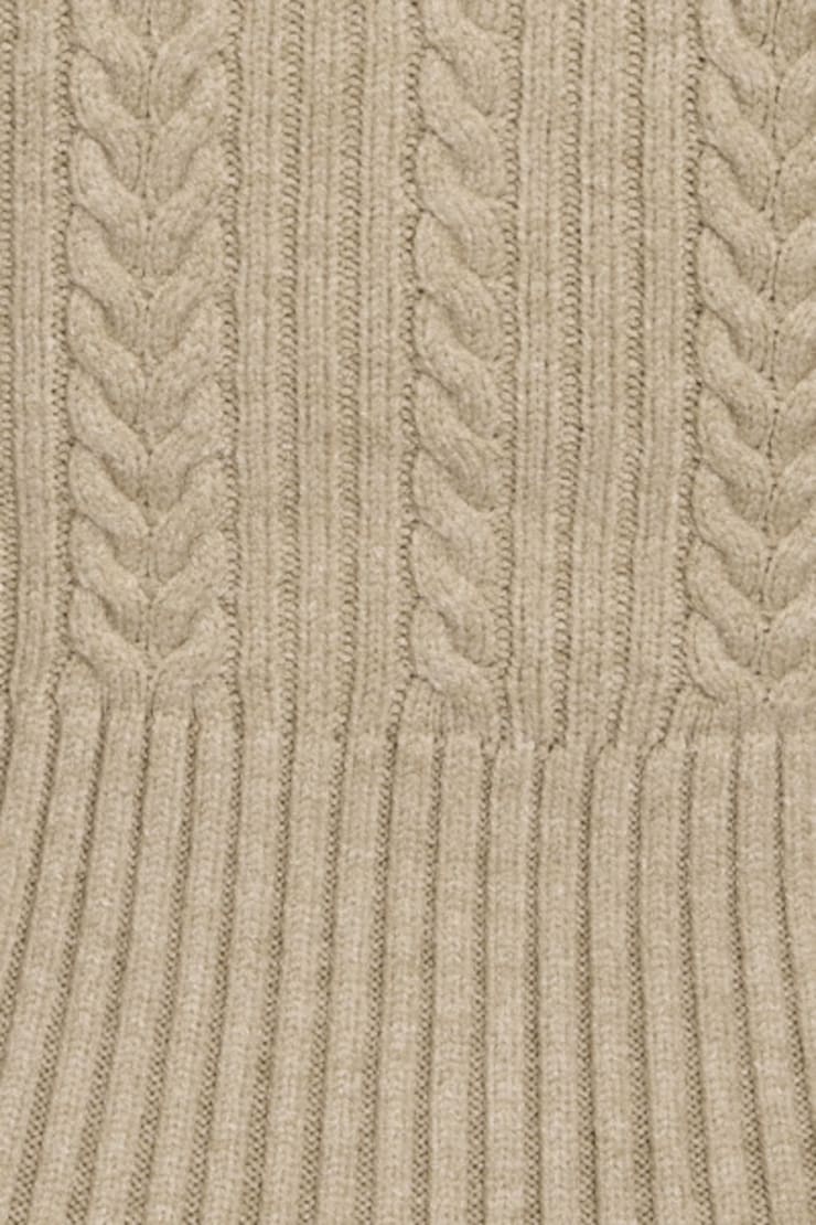 Cable Knit Zippy Brown - Image 4